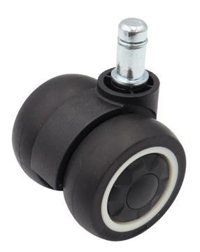 Kółko obrotowe do fotela fi 50 mm gumowane 45 kg czarne trzpień 11 x 22 mm