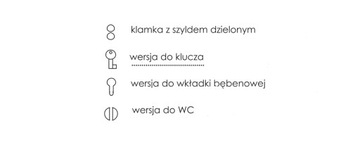 Дверные ручки длинная табличка 90 клавиш патина Comet