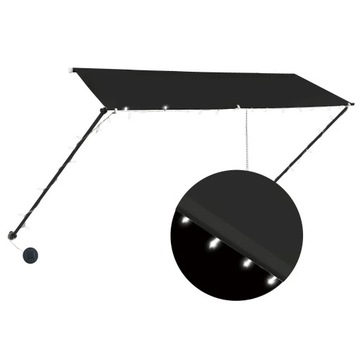 Markiza zadaszająca 300x150 cm antracytowa LED