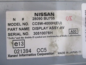 ALMERA TINO FACELIFT DISPLEJ AUTORÁDIO 28090BU705
