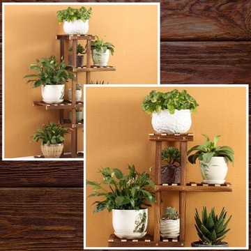 ДЕРЕВЯННАЯ ПОДСТАВКА ДЛЯ ЦВЕТОВ ПОДСТАВКА ДЛЯ ЦВЕТОВ ПОЛКА 113 см МНОГОУРОВНЕВАЯ