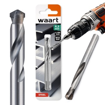Wiertło do Metalu 9.5 mm WĘGLIK SPIEKANY do Twardej Stali Tytanu Żeliwa