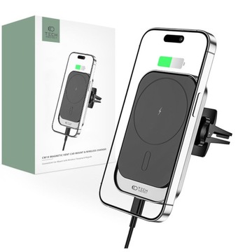 Uchwyt z ładowarką bezprzewodową do iPhone 12/13/14/15 na kratkę nawiewu