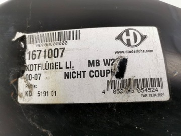 BLATNÍK LEVÝ PŘEDNÍ MERCEDES C W203 00-07 1671007