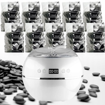 Zestaw DEPILACJA 10x wosk 1kg CZARNY + PODGRZEWACZ