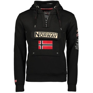 Bluza męska z kapturem Geo Norway GYMCLASS SPORTOWA KANGURKA CIEPŁA WU4185H