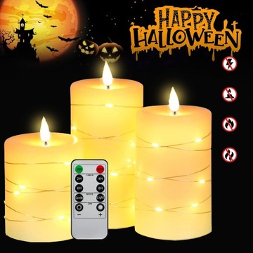 REALISTYCZNE ŚWIECE FILAROWE Z PILOTEM ZDALNEGO STEROWANIA, FUNKCJA TIMERA