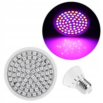 72LED Lampa E27 UV do uprawy roślin 36W