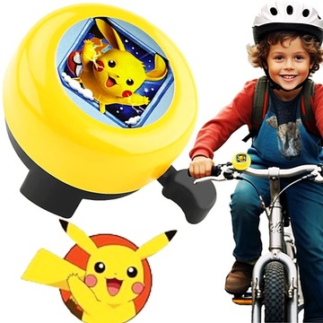 DZWONEK ROWEROWY DZIECIĘCY STALOWY PIKACHU POKEMON NA ROWER METALOWY GŁOŚNY