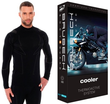 Męska KOSZULKA BLUZA MOTOCYKLOWA BRUBECK COOLER Na lato ODDYCHAJĄCA -L