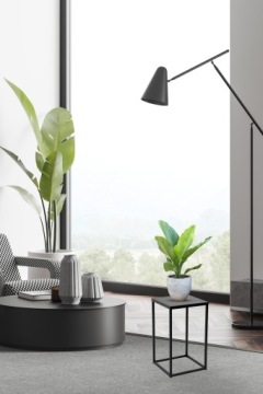 Черная подставка для цветов 