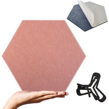 PANEL DEKORACYJNY samoprzylepny HEXAGON, panele ścienne, kolor Pudrowy Róż
