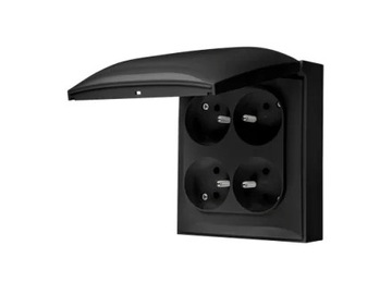 Simon Aquaclick Gniazdo IP44, 4-krotne z uziem.,