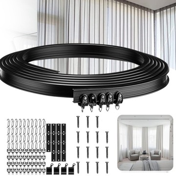 ГИБКИЙ ПОТОЛОЧНЫЙ КРОНШТЕЙН, рейка для штор, ИЗОГНУТЫЙ рейка для штор, 5 м