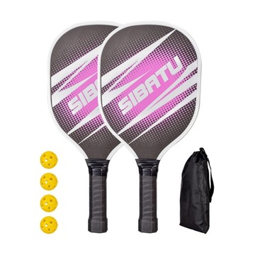 Wiosła Pickleball 4 Pickleballs Rakiety Pickleball z wygodnym uchwytem,
