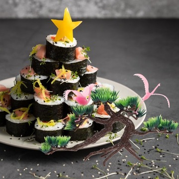 ДЕКОРАТИВНАЯ ТАРЕЛКА ДЛЯ СУШИ, В ЯПОНСКОМ СТИЛЕ, ХОЛОДНОЕ БЛЮДО