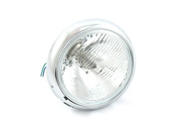 LAMPA PRZÓD CHROM METALOWA 220mm DUŻA H4 CHOPPER YAMAHA DRAG STAR