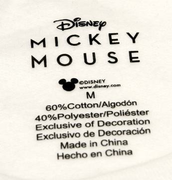 DISNEY Myszka Miki Mickey Mouse Bluza damska bez kaptura r. M HAFT biała