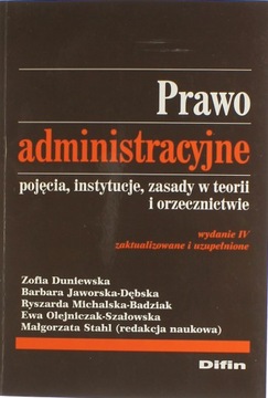 PRAWO ADMINISTRACYJNE POJĘCIA INSTYTUCJE ZASADY W TEORII I ORZECZNICTWIE
