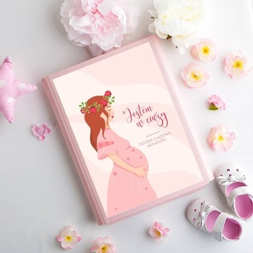 Папка для документов по беременности, УЗИ С ИМЯ, цветы