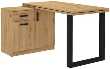 meble MALTA 140AR biurko + komoda dąb artisan