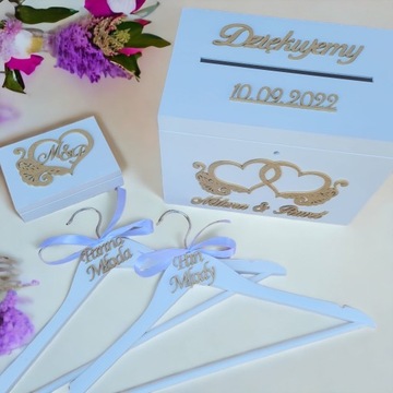 Свадебный набор Коробка для конвертов/вешалки для колец