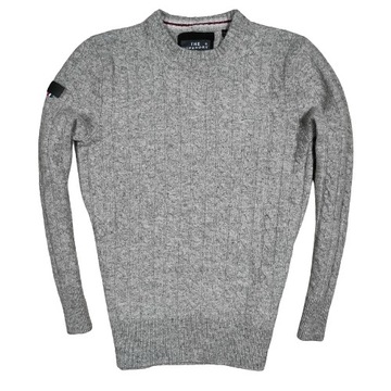 SUPERDRY Sweter Wełniany Warkocz Logowany r. L