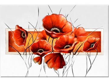 Maki Kwiaty Czerwone 120x80 Róże Tulipany OBRAZ
