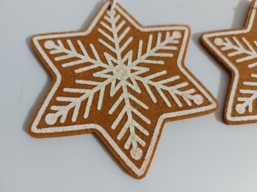 ПОДВЕСКИ ЗВЕЗДЫ НА ЕЛКУ ИЗ ПРЯНИКОВ ВОЙЛОВЫЕ 3 шт.