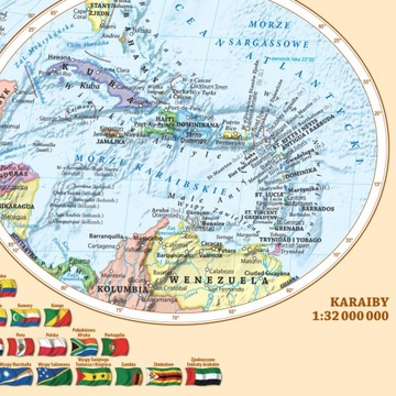 ДВУХСТОРОННЯЯ КАРТА МИРА POL/PHYS