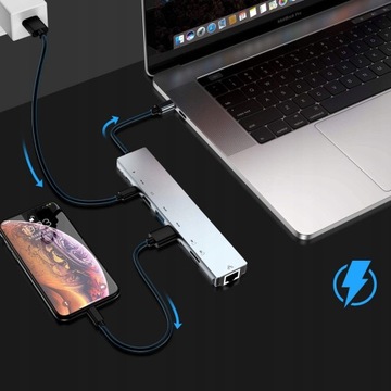 ХАБ АДАПТЕР USB-C LAN RJ45 HDMI 4k SD USB 3.0 PD