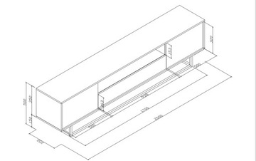 ШКАФ ДЛЯ ТЕЛЕВИЗОРА 200 СМ, ВИТРИНА, КОМОД ЛОФТ, ДУБ/ЧЕРНЫЙ