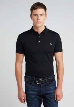 RALPH LAUREN męska koszulka polo czarna SLIM r.L