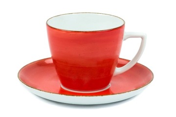 LIQUID BOSS KARMIN 12 X ЧАШКА 350 МЛ + Блюдце КРАСНЫЙ КРАСНЫЙ