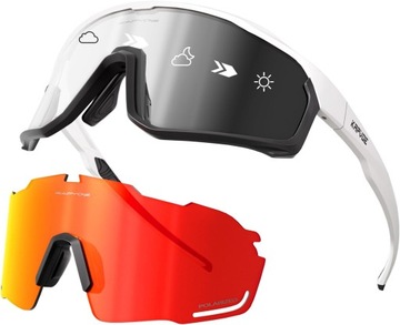 FOTOCHROMOWE OKULARY ROWEROWE WYMIENNE SOCZEWKI POLARYZOWANE OKULARY