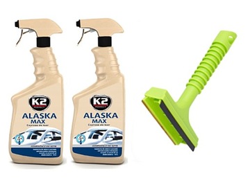 DO SZYB K2 ALASKA ODMRAŻACZ 2x700ml ODMRAŻACZE + SKROBACZKA SKROBAK DO SZYB