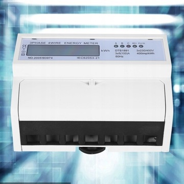 Счетчик электроэнергии, 3-фазный, 4-проводной, 7-контактный ЖК-дисплей