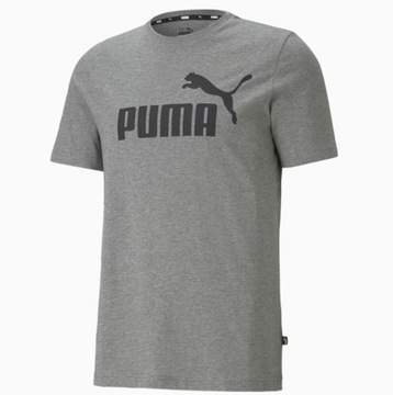 KOSZULKA MĘSKA PUMA BAWEŁNIANA T-SHIRT SPORTOWY SZARY R L