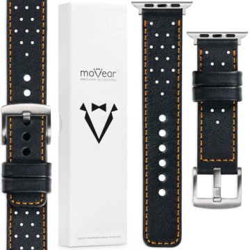 Pásek pro Apple Watch 49/46-44 mm Kožený Premium Černý