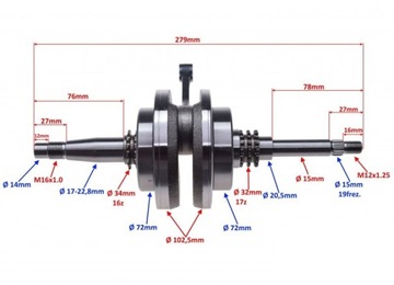 Коленвал Honda S-Wing 125 Pantheon 125 SH NES PES FES 125 С ПОДШИПНИКАМИ