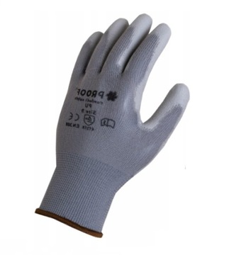 СЕРЫЕ РАБОЧИЕ ПЕРЧАТКИ С ПОЛИУРЕТАНОВЫМ ПОКРЫТИЕМ, размер 9