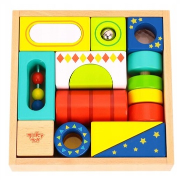 TOOKY TOY DREWNIANE KLOCKI EDUKACYJNE MULTIFUNKCYJNE TL717