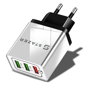 БЫСТРОЕ СЕТЕВОЕ ЗАРЯДНОЕ УСТРОЙСТВО QC + КАБЕЛЬ MICRO USB