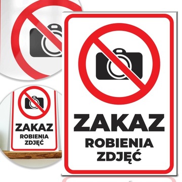 TABLICZKA PCV ZAKAZ FOTOGRAFOWANIA Wiele WZORÓW