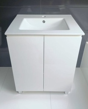 Шкафчик из МДФ, белый лак, 60 см, с умывальником