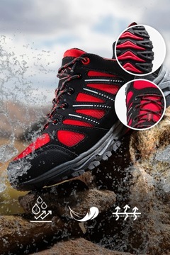 СПОРТИВНАЯ КРОССОВКА SOFTSHELL ТРЕККИНГОВАЯ, КРАСНЫЕ, УДОБНЫЕ, НА ШНУРОВКЕ, размер 41