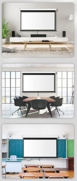 EKRAN PROJEKCYJNY SUFITOWO ŚCIENNY 16:9 200 x112cm 90