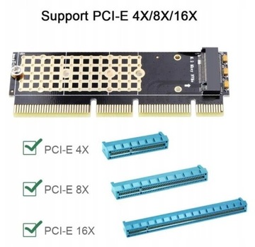 Внутренний адаптер M.2 nvme ngff m Ключ SSD PCI-E X4 X8 X16 2230-2280