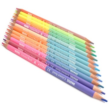 ПАСТЕЛЬНЫЕ КАРАНДАШИ Astra, двусторонние, 12=24