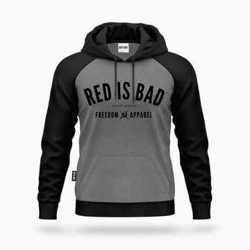 Red is Bad Bluza kangurka Freedom Apparel - szaro-czarna - 3XL